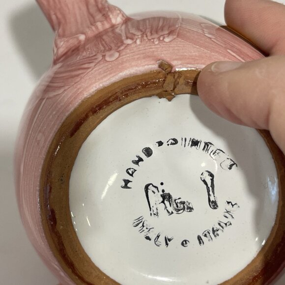 Pier 1 Hand Painted Pink Abstract Ceramic Coffee / Tea Mug Made In Italy READ - Picture 9 of 11